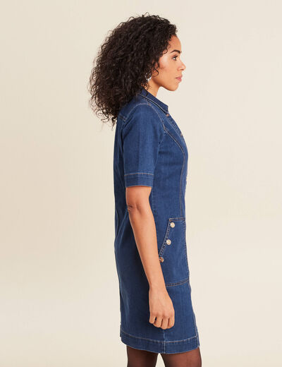Robe droite en jean denim stone femme