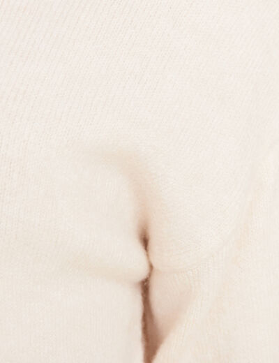 Pull manches longues ecru femme