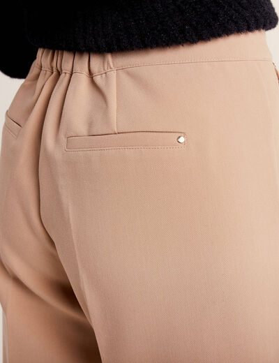 Pantalon large fluide à pinces sable femme