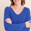 Pull manches longues bleu electrique femme