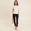 Pull manches courtes ecru femme