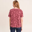 T-shirt col V manches courtes rose femme