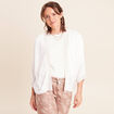 Gilet manches 3/4 ecru femme