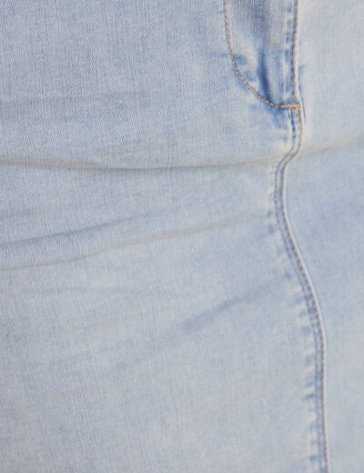 Jupe droite denim double stone femme