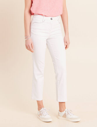 Jean coupe droite 7/8&egrave;me blanc femme