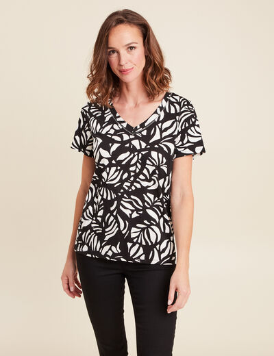 T-shirt manches courtes noir femme