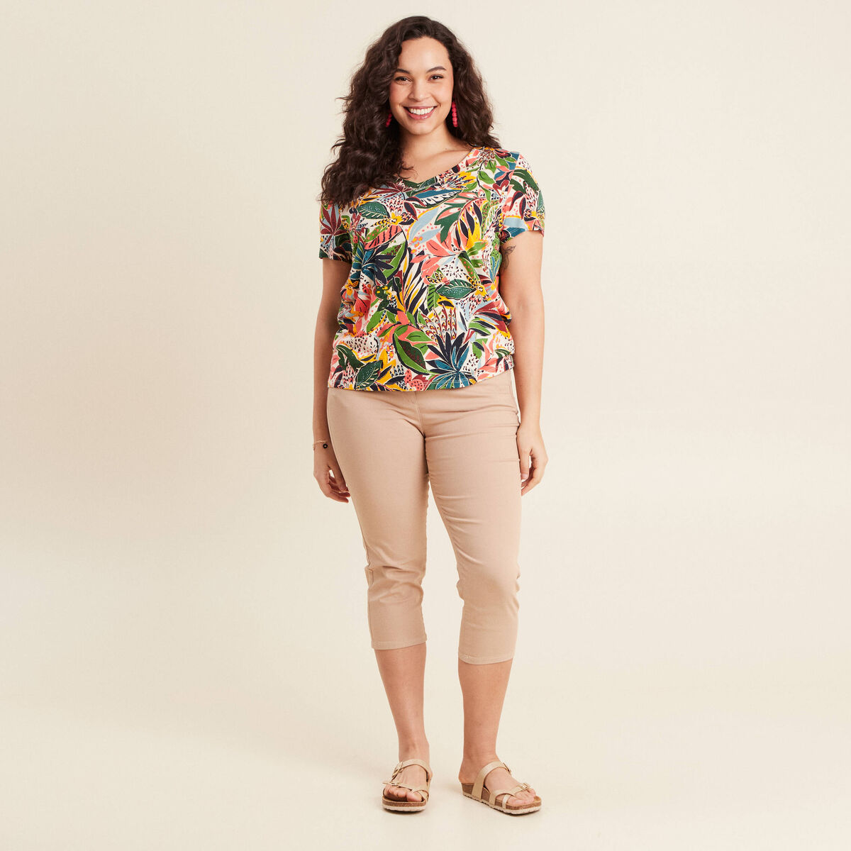 T-shirt manches courtes bleu ciel femme