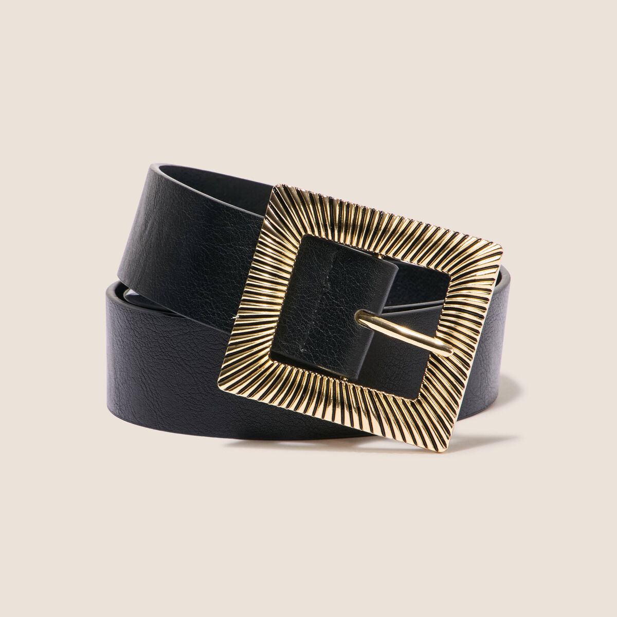Ceinture large noir femme