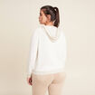 Gilet à capuche zippé ecru femme