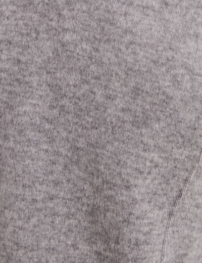 Sweat maille l&eacute;g&egrave;re manches longues gris clair femme