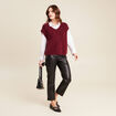 Pull sans manches bordeaux femme