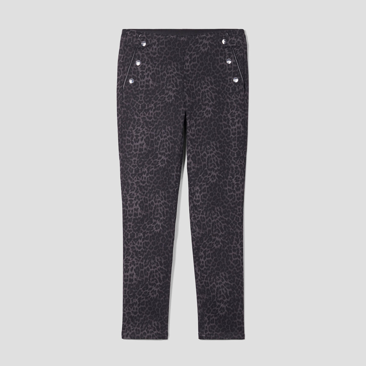 Pantalon tregging à pont noir femme