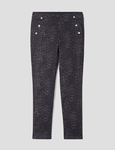 Pantalon tregging à pont noir femme