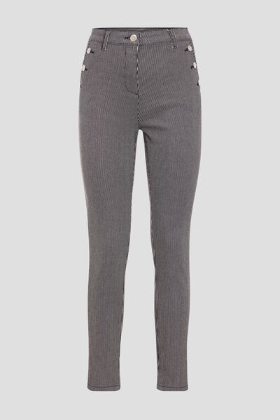 Pantalon ajusté noir femme