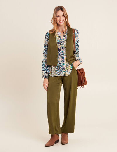 Blouse manches longues bleu femme