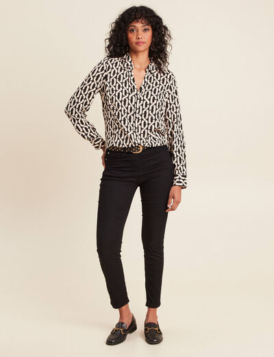 Chemise manches longues noir femme