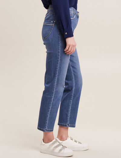 Jean coupe droite 7/8&egrave;me denim stone femme