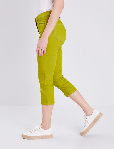 Pantacourt magique Le L&eacute;ger coupe droite vert olive femme