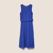 Robe longue &eacute;vas&eacute;e pliss&eacute;e sans manches bleu fonc&eacute; femme
