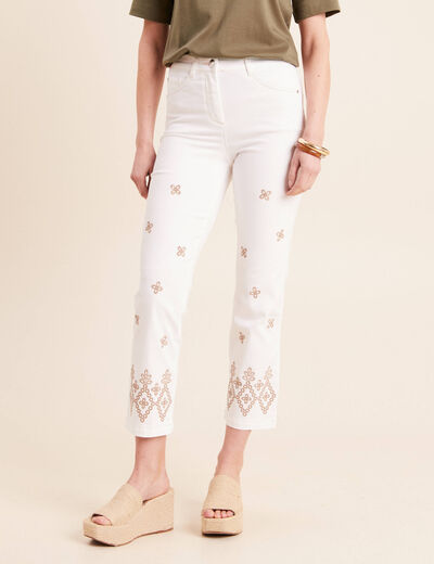 Pantalon magique Le L&eacute;ger coupe droite beige femme