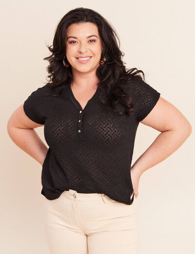 T-shirt manches courtes noir femme