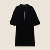 Robe droite velours noir femme