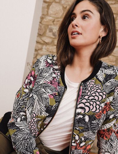Gilet réversible esprit bomber vert femme