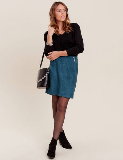 Pull manches longues noir femme