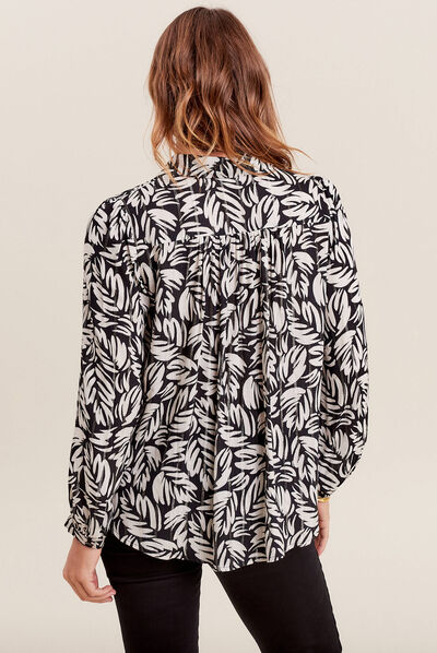 Chemise manches longues noir femme