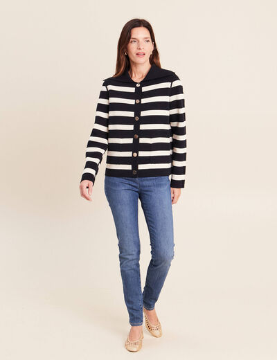 Veste r&eacute;versible en maille noir femme