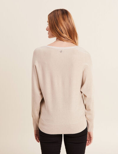 Pull manches longues couleur or femme