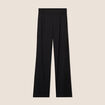 Pantalon large taille haute noir femme