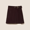 Jupe en velours marron fonc&eacute; femme