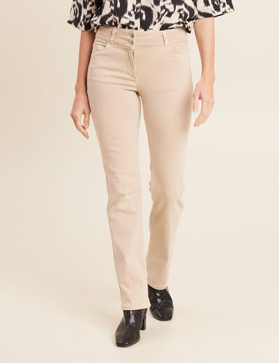 Jean droit denim beige femme