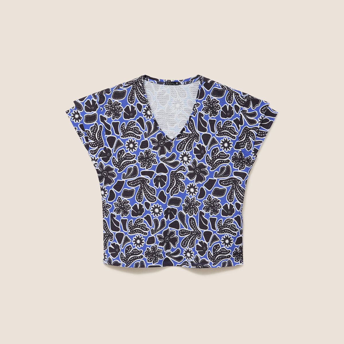 T-shirt manches courtes bleu femme