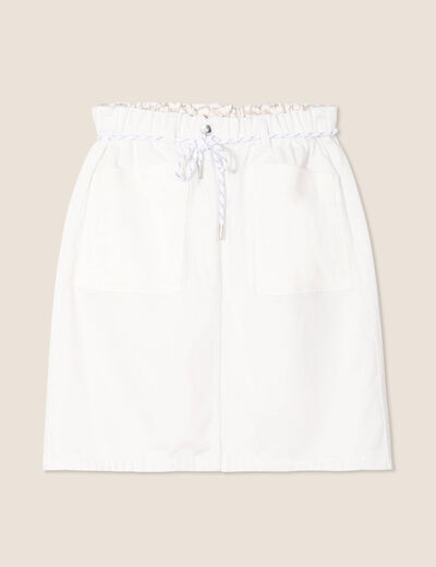 Jupe droite r&eacute;versible blanc femme