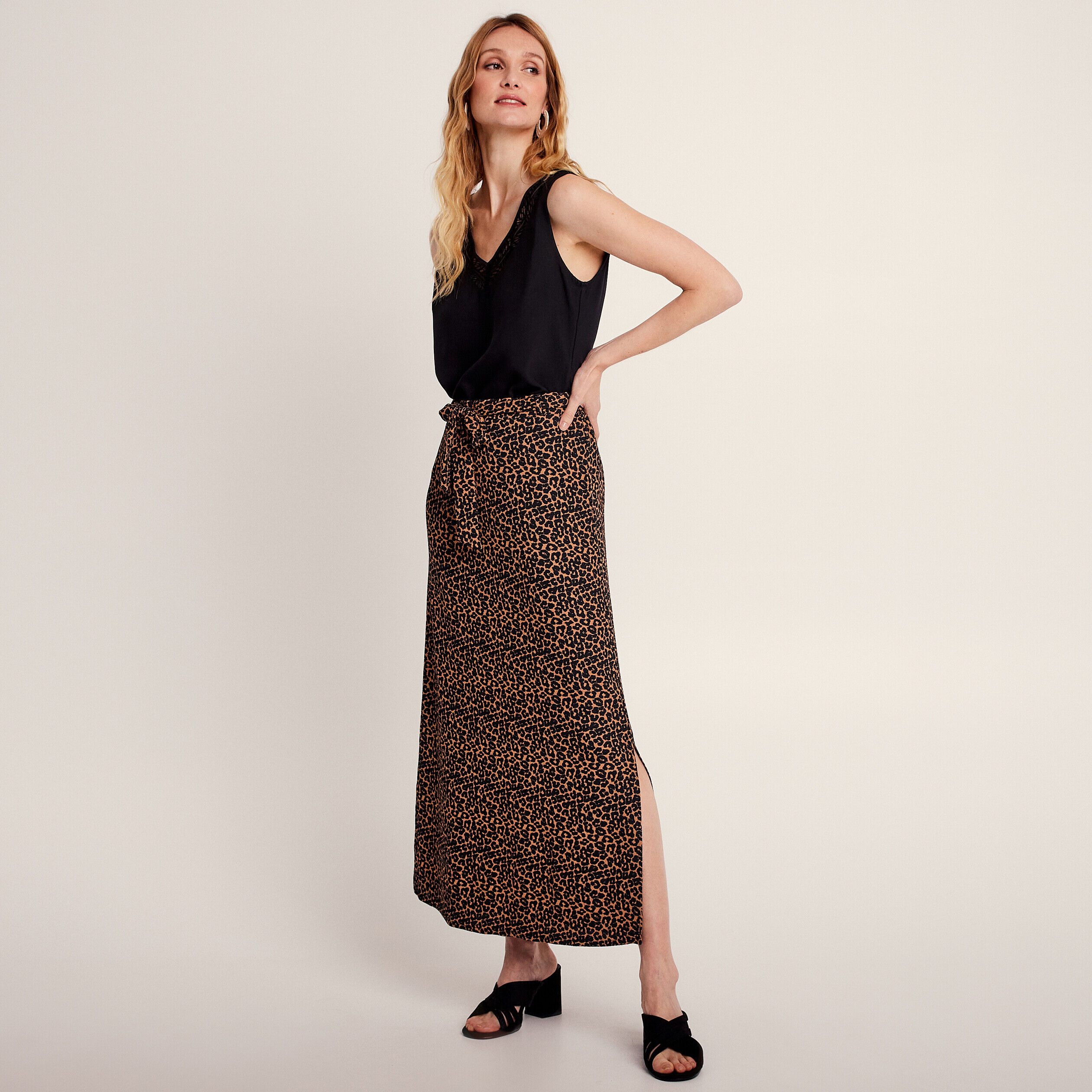 Jupe évasée Femme Breal Taille 40 - Imprimé Floral, Taille élastiquée, Viscose - Neuf Sans étiquettes