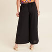 Pantalon jupe-culotte large noir femme