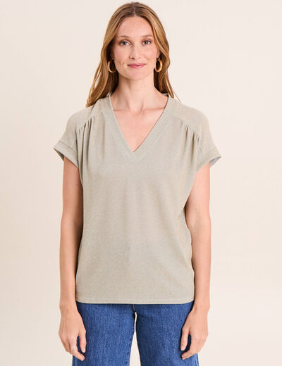 T-shirt manches courtes vert clair femme