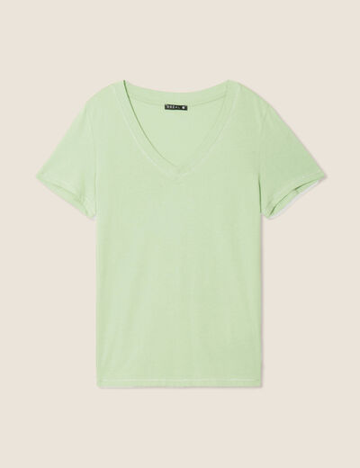 T-shirt manches courtes vert clair femme