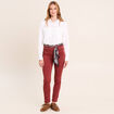 Pantalon coupe ajust&eacute;e taille haute orange fonc&eacute; femme
