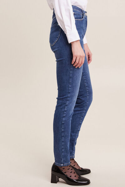 Jean magique ajusté taille standard denim double stone femme