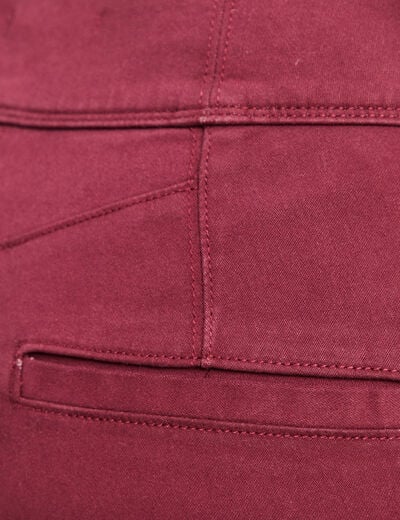 Pantalon coupe bootcut &agrave; pont bordeaux femme