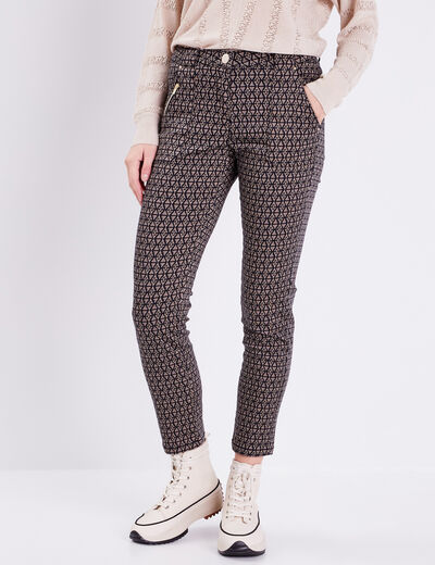 Pantalon ajusté noir femme