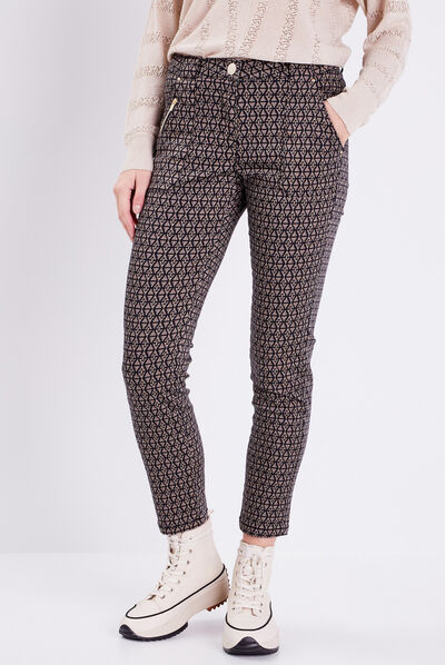 Pantalon ajusté noir femme