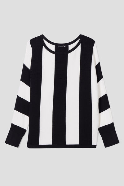 Pull manches chauve-souris noir femme