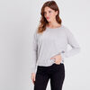 Pull manches longues gris clair femme