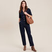 Combinaison pantalon en jean denim brut femme
