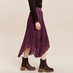 Jupe longue évasée plissée violet femme