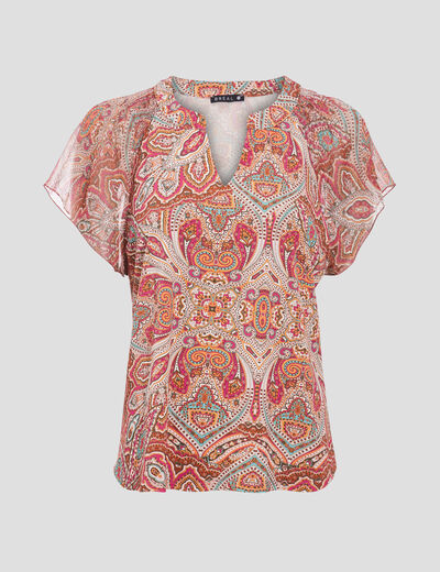 T-shirt manches courtes multicolore femme